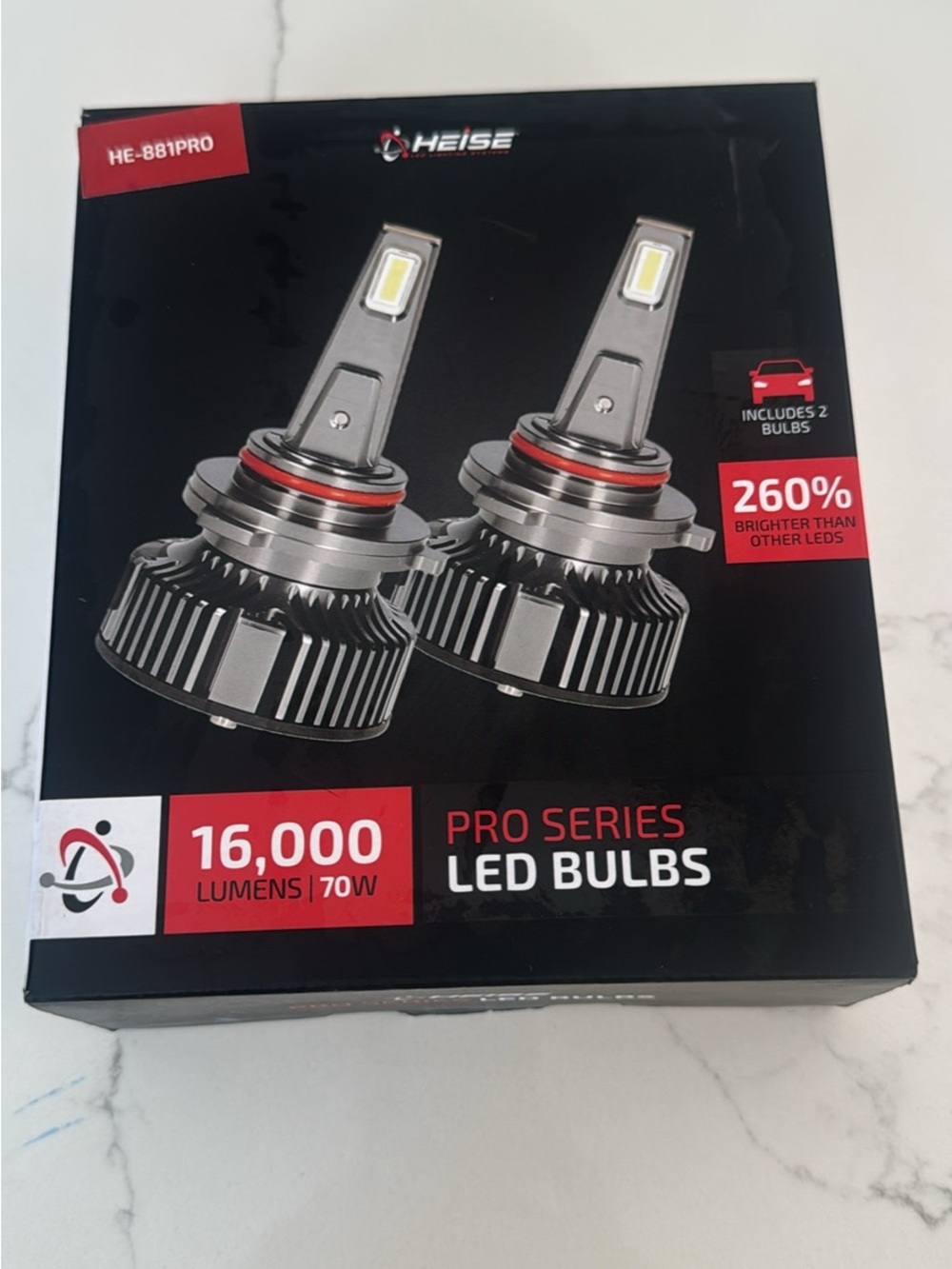 Pro Series LED Bulbs - Black/Silver High-Output Car Headlight